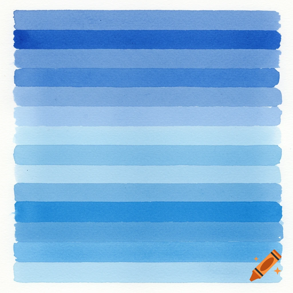 A grid of horizontal blue watercolor brushstrokes in a gradient from light to dark.