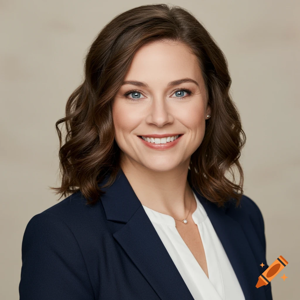 Professional headshot of a woman in a navy blazer