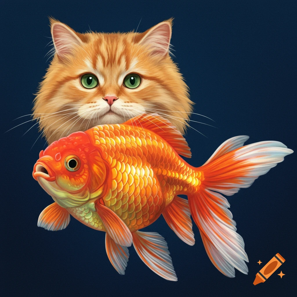 An orange cat stares at a goldfish in a bowl.