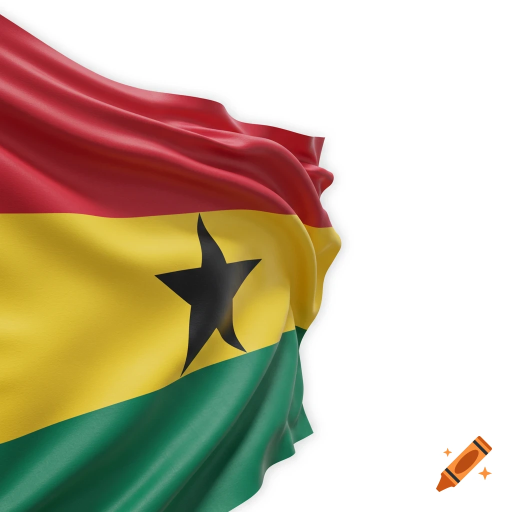 Waving flag of Ghana