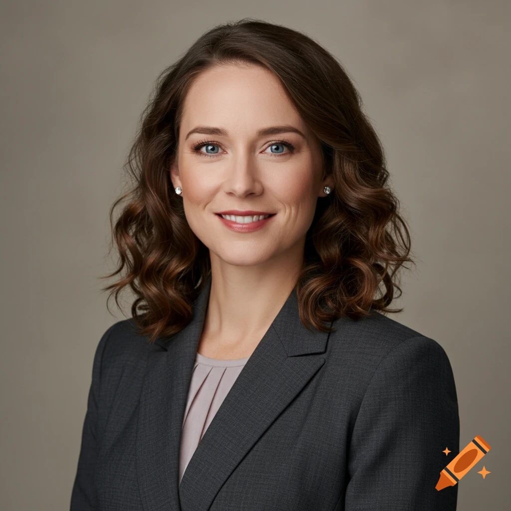 Professional headshot of a woman in a grey suit.