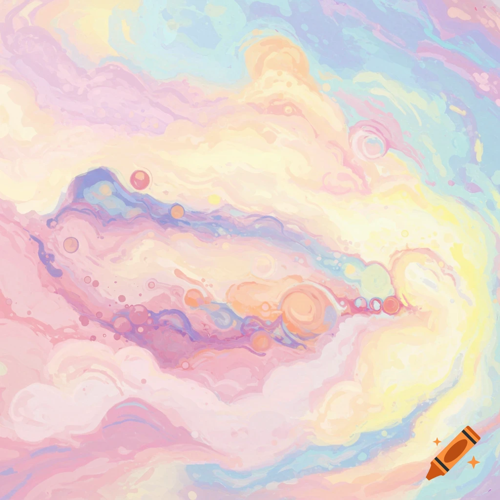 Abstract painting in Impressionist style with swirling pastel colors.