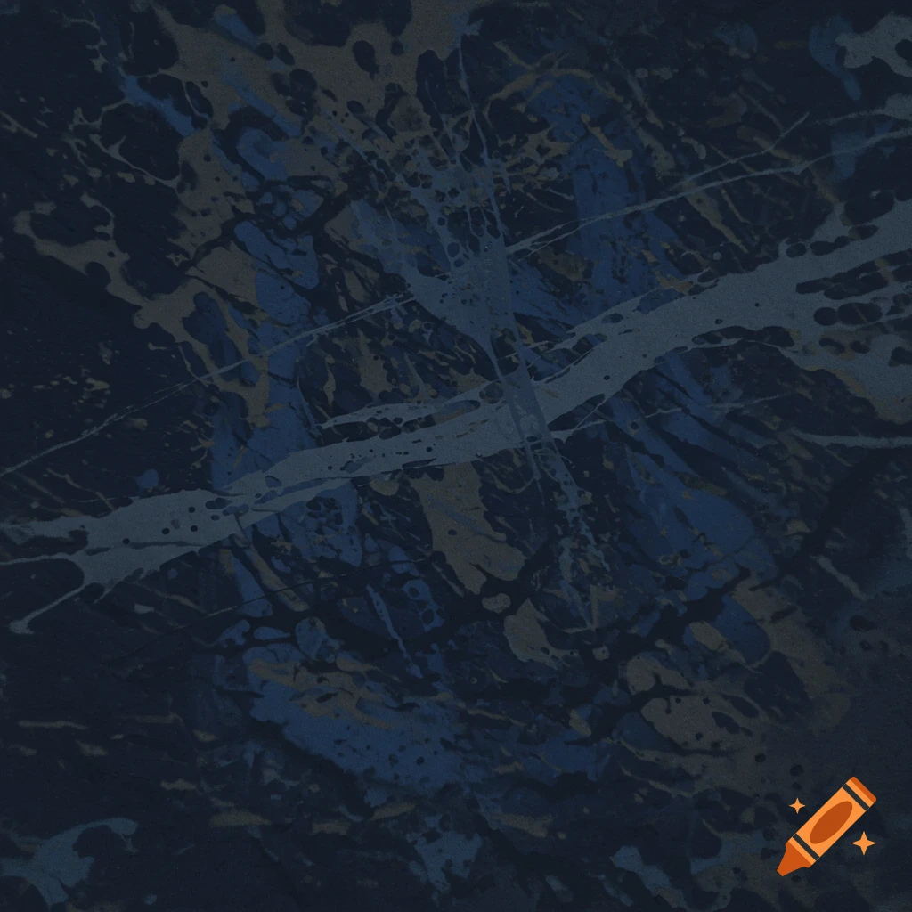 An abstract of dark blue, grey, and white paint splatters.