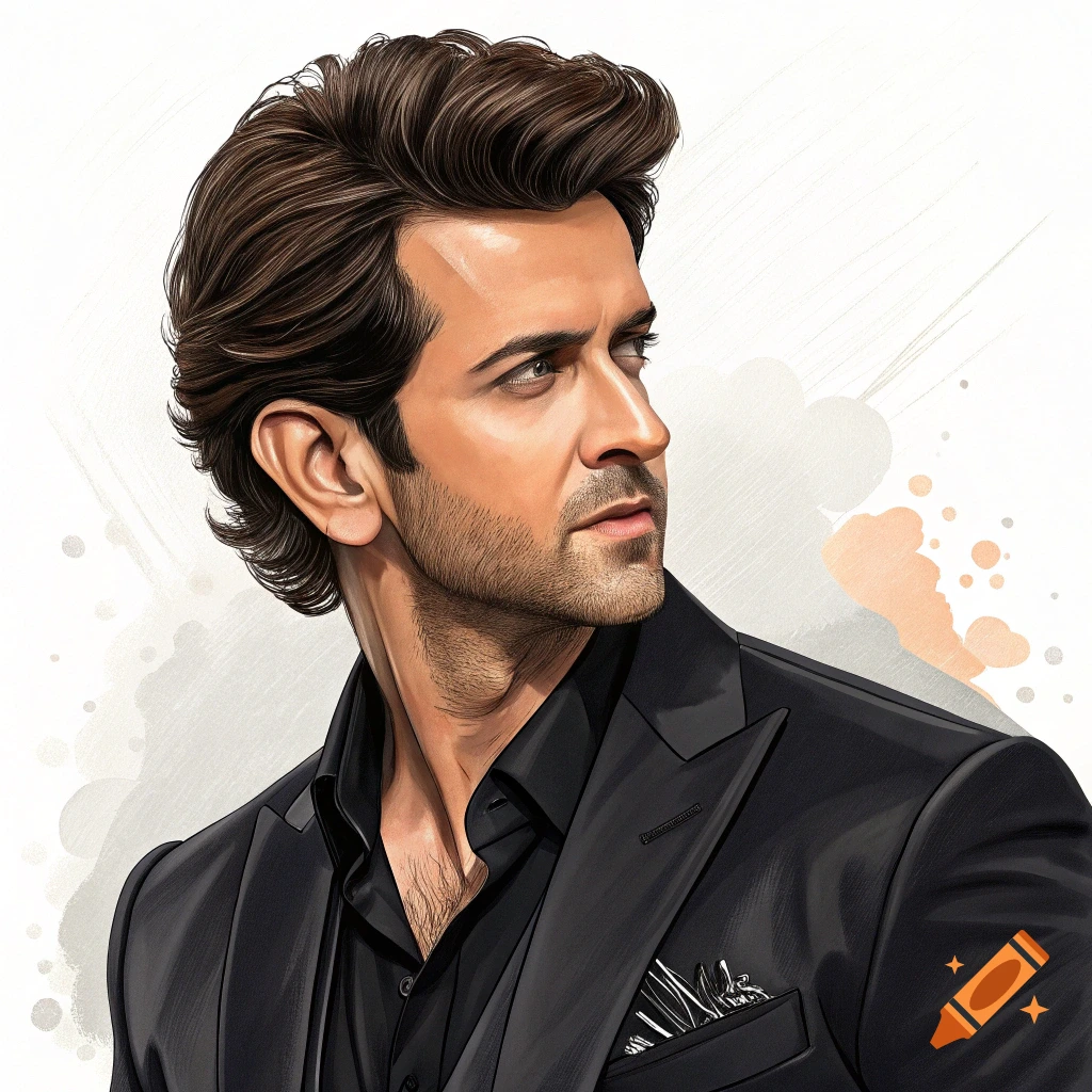 Portrait of a man in a black suit looking to the side.