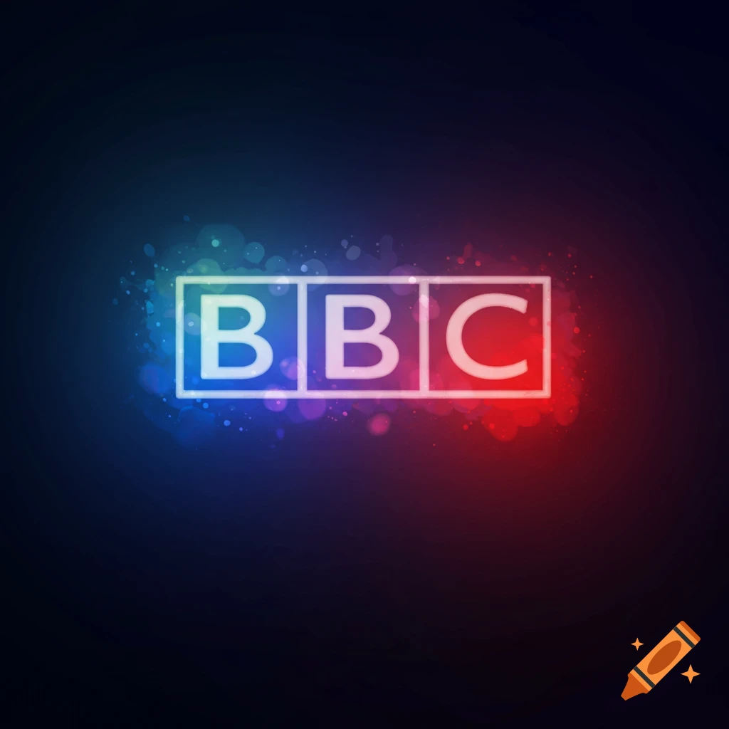 BBC logo with colorful digital paint effect