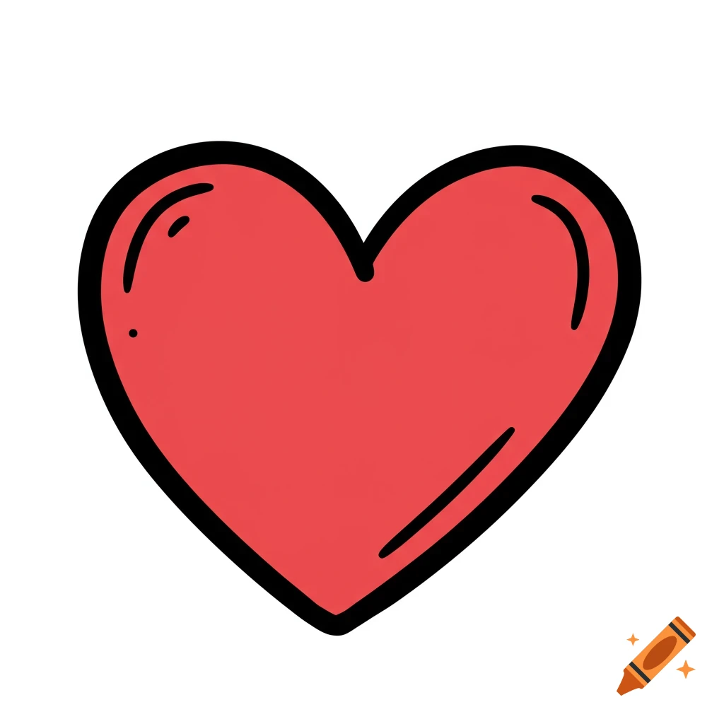 A red hand drawn heart symbol.