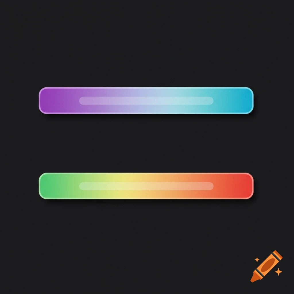 Two horizontal bars with colorful gradients on a dark background.