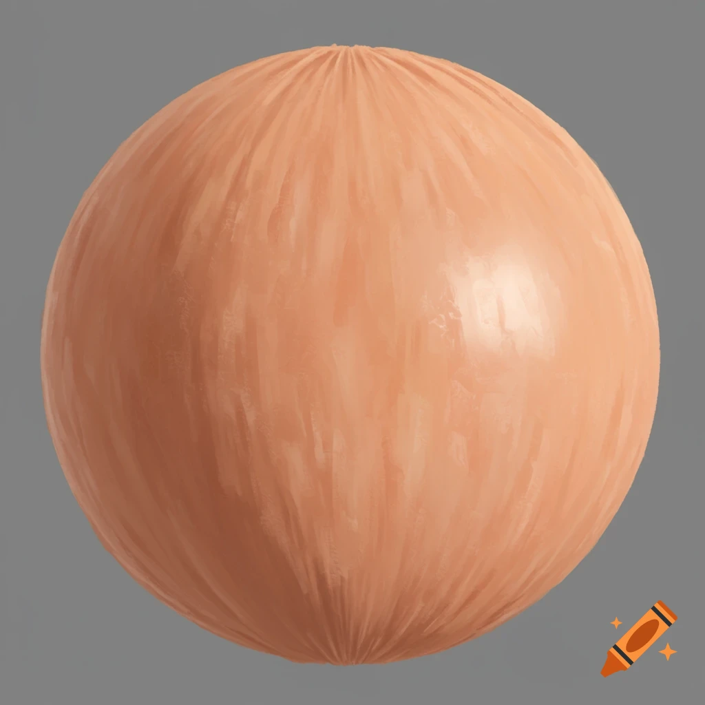 A textured, light orange sphere.