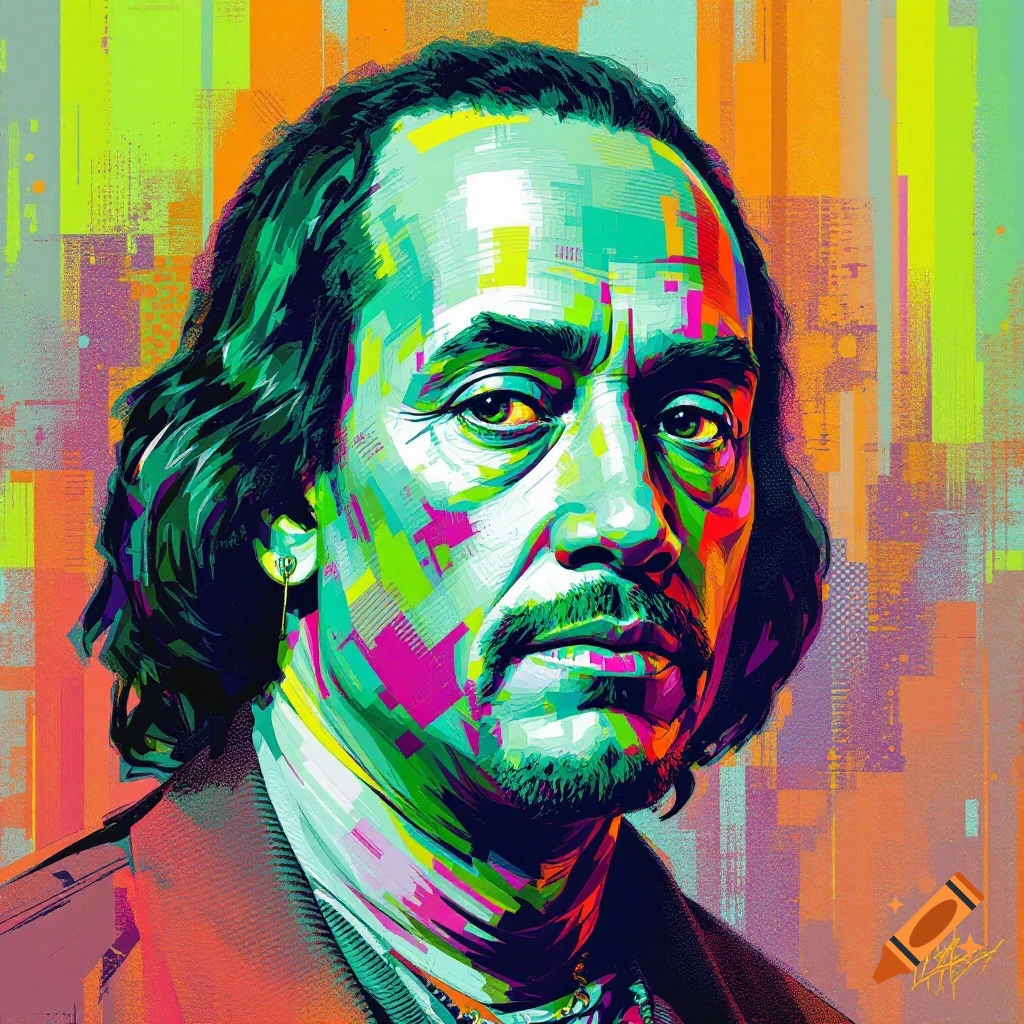Colorful geometric portrait of a man