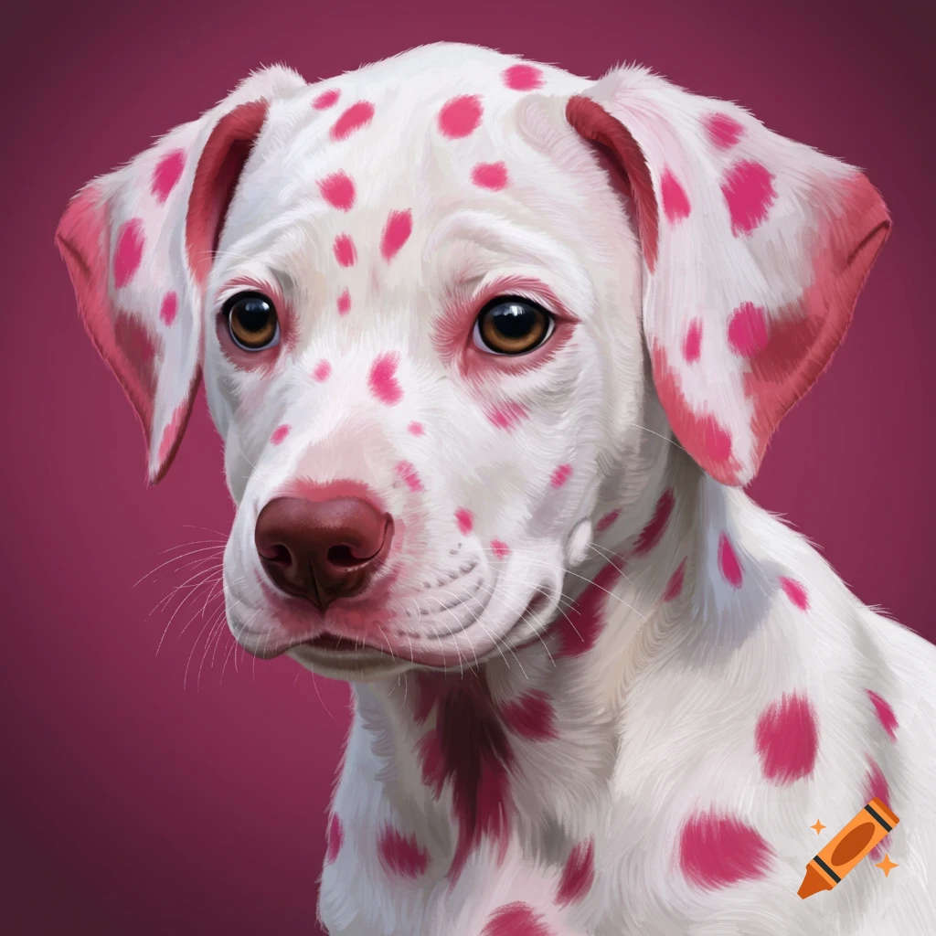 A puppy with pink spots