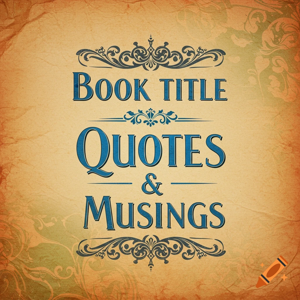 Text design on an aged paper background reading 'Book Title Quotes & Musings'