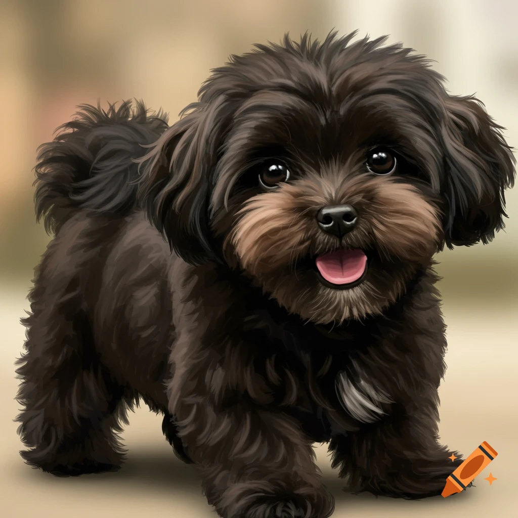 a black Maltipoo puppy.