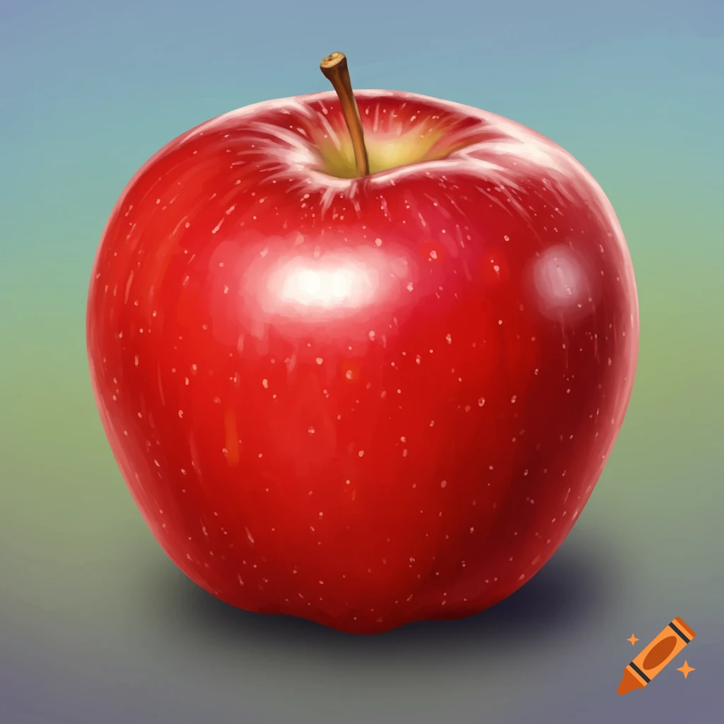 A red apple against a blurred background.