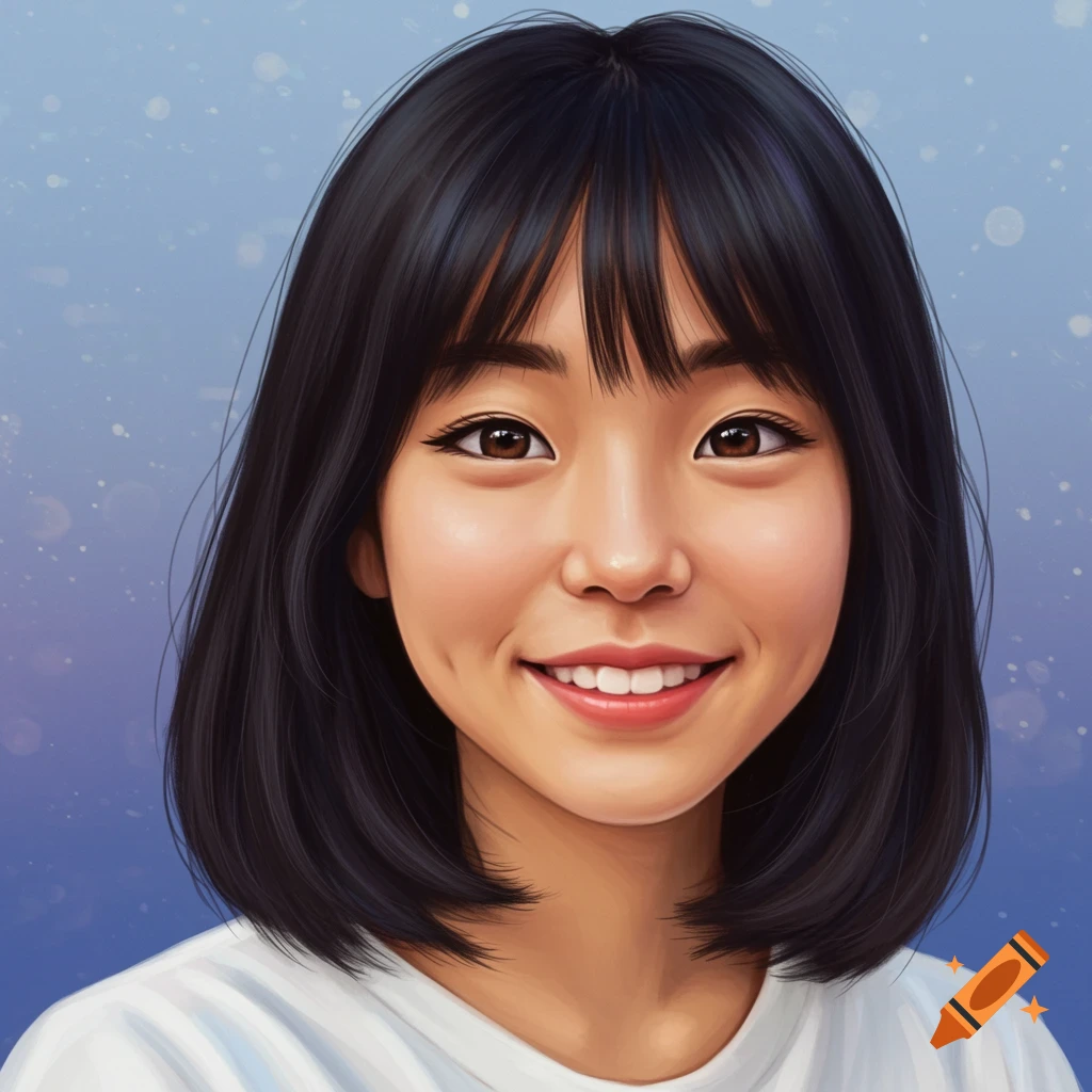 A young Asian woman with dark hair is smiling.