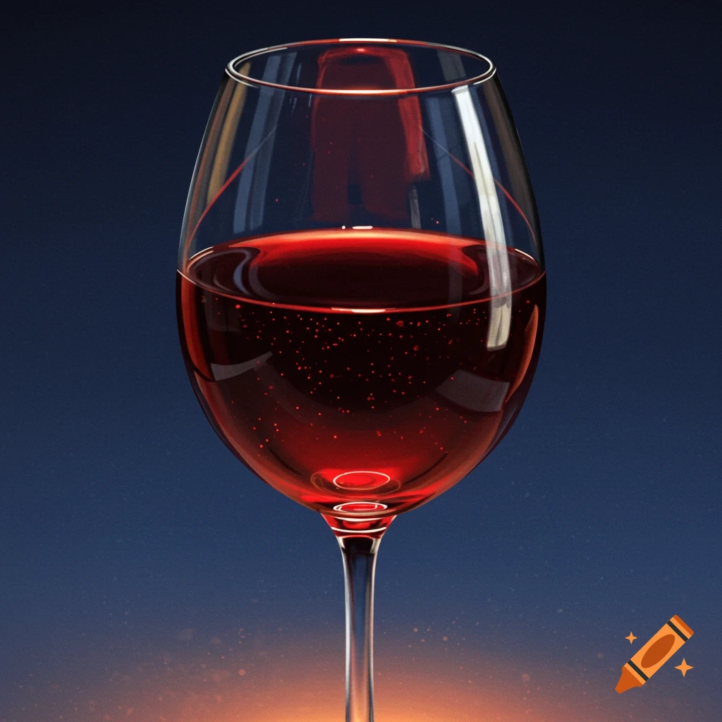 Close-up of a glass of red wine with bubbles