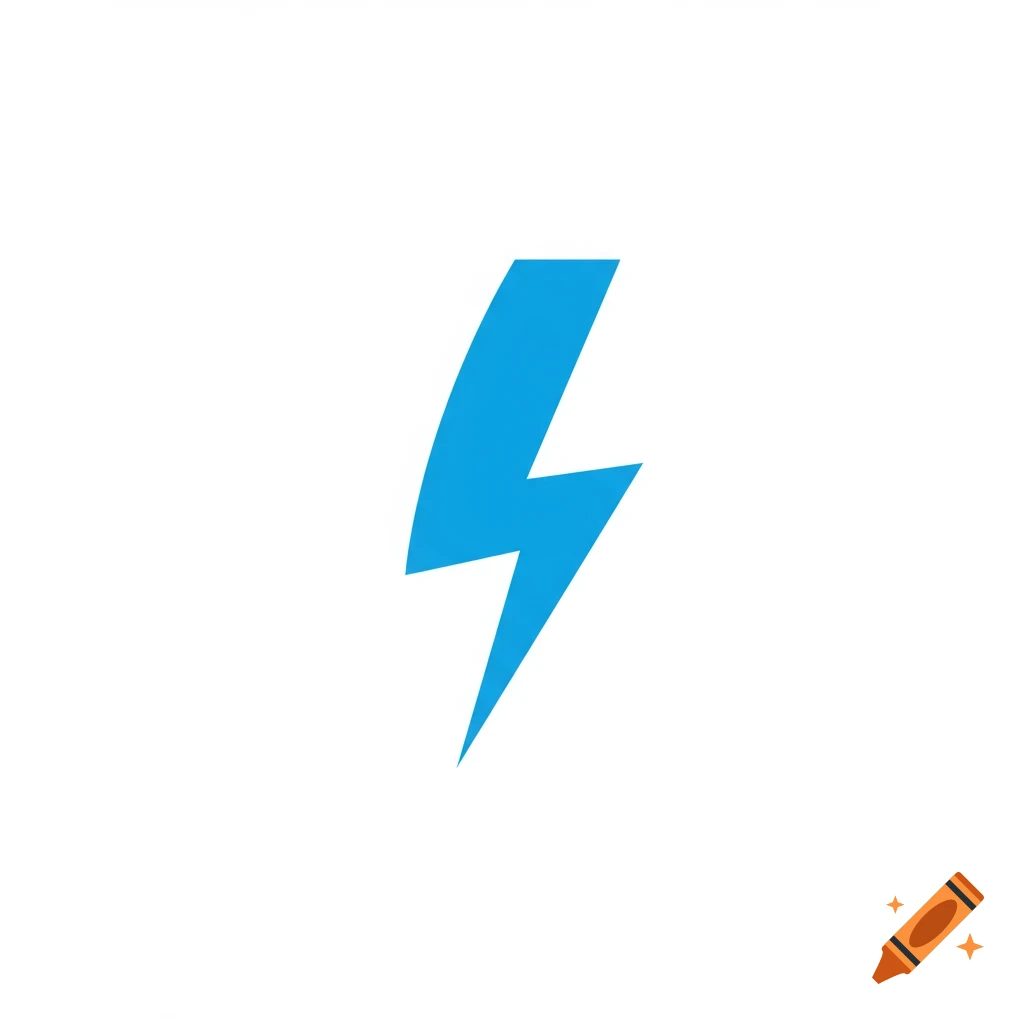 Blue lightning bolt graphic on a white background.