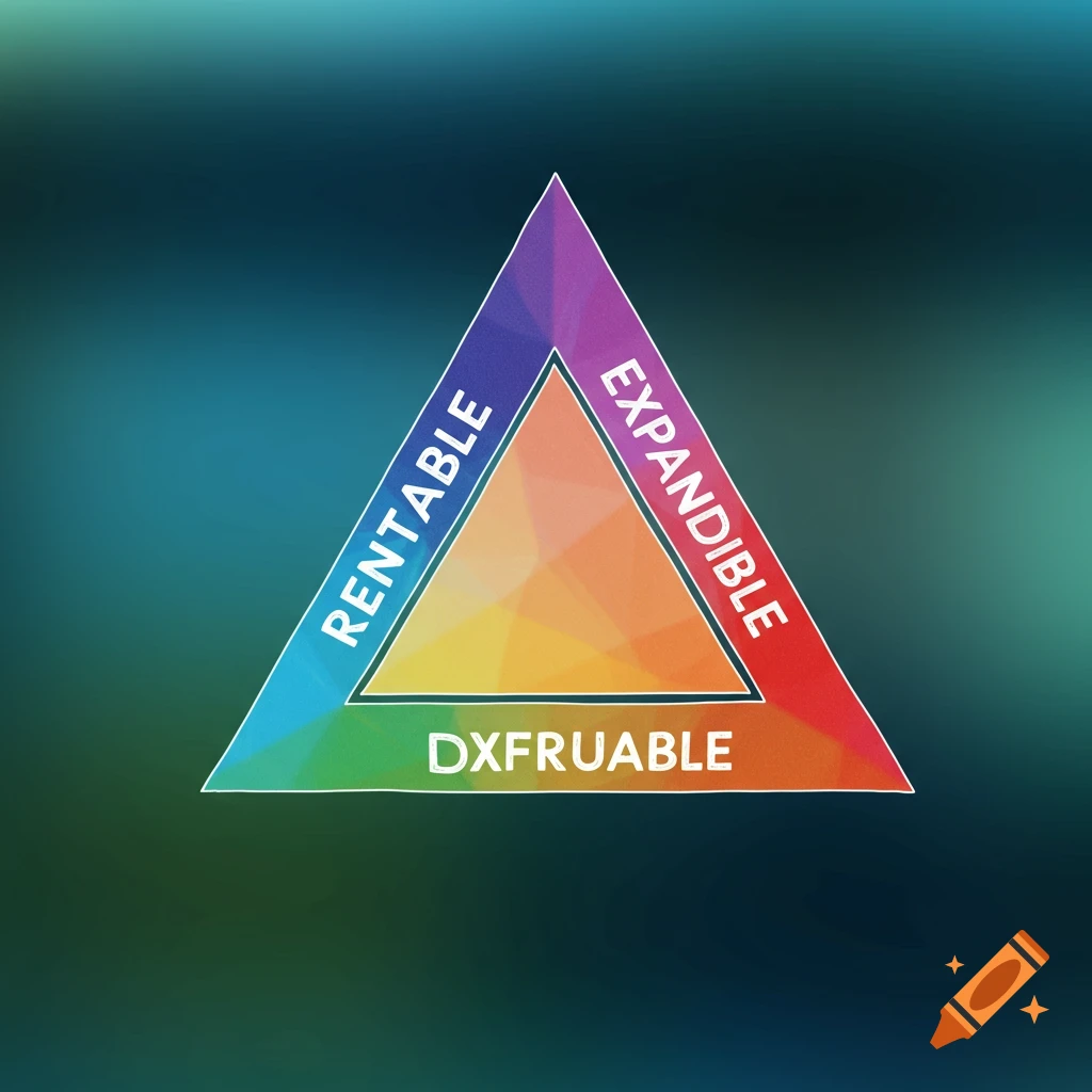 A colorful triangle labeled RENTABLE, EXPANDIBLE, and DXFRUABLE.