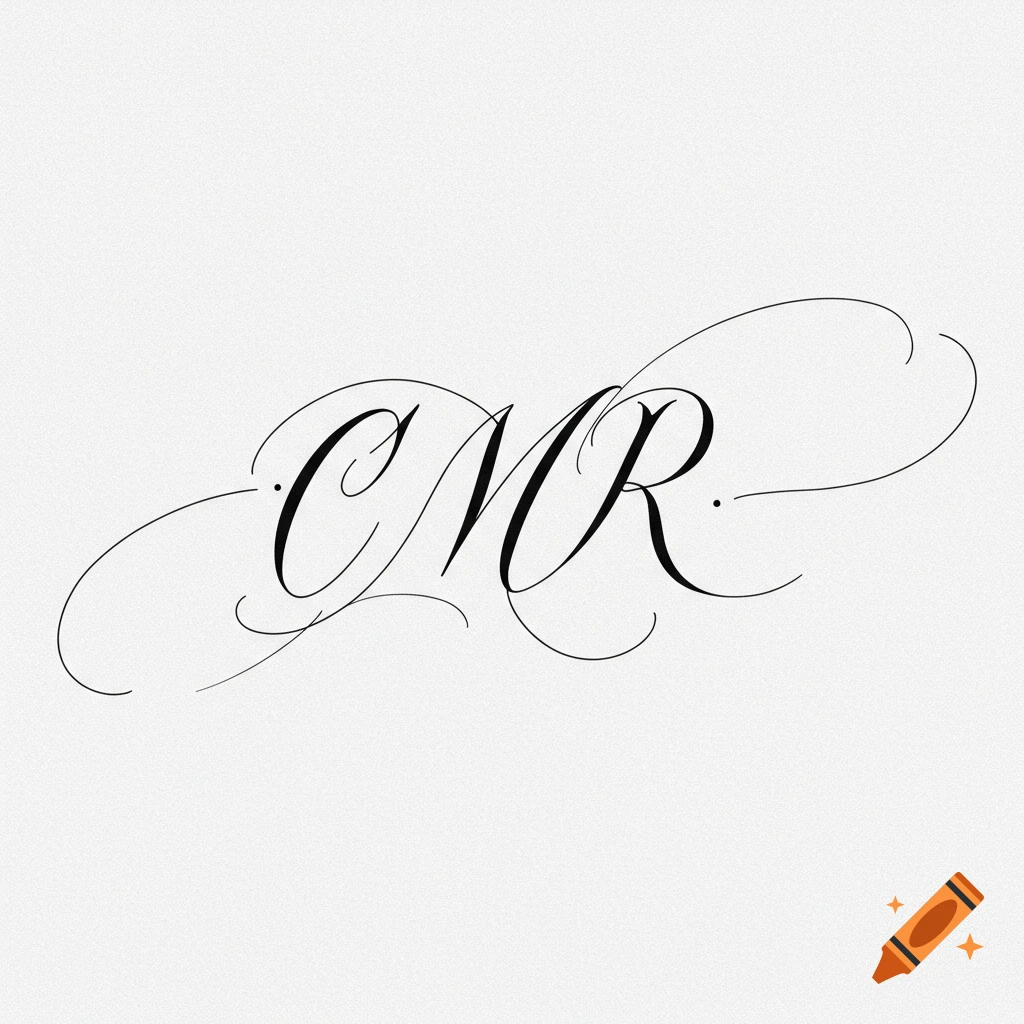 Calligraphic rendering of the initials CMR with flourishes.