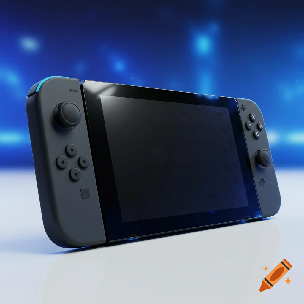 A gaming console resembling a Nintendo Switch.