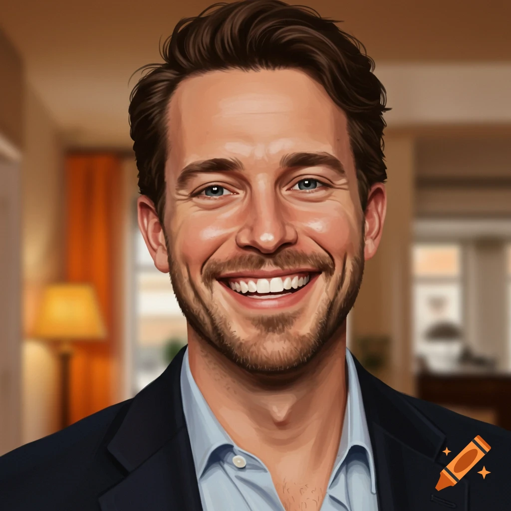 A smiling white man in a suit jacket.