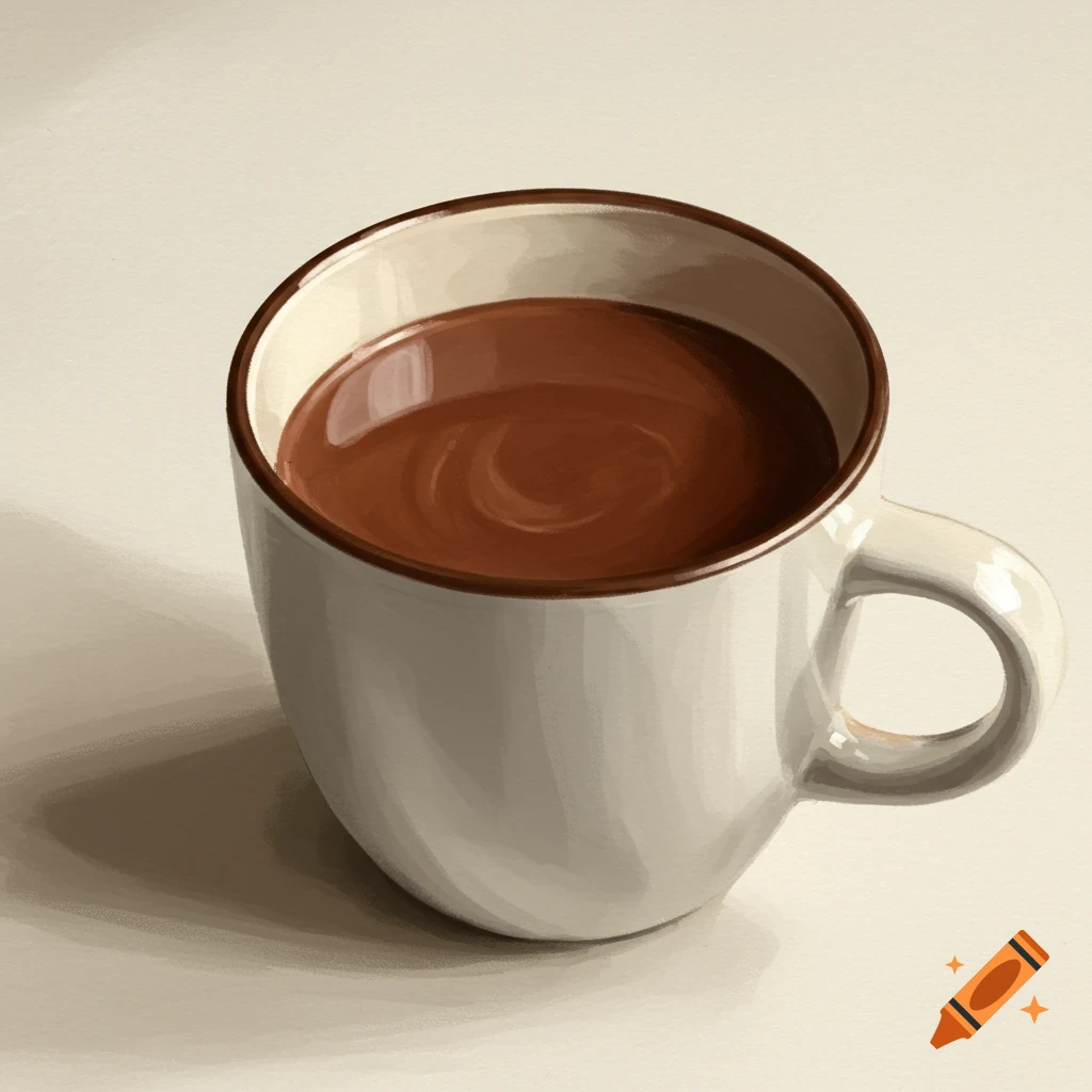 White mug of chocolate milk