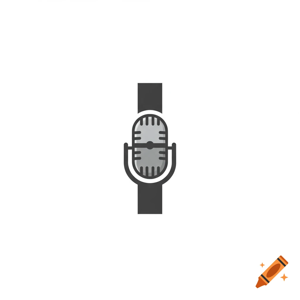 Logo design combining the capital letter I and a vintage microphone.