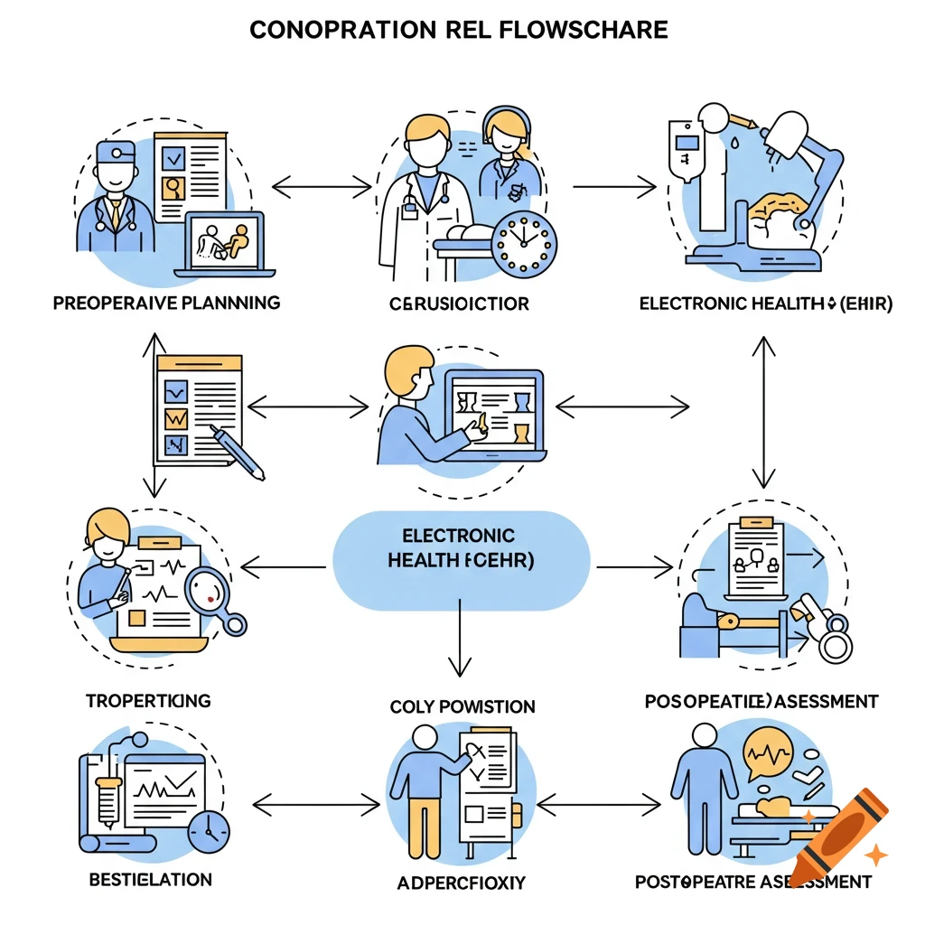 Flowchart of preoperative planning on Craiyon