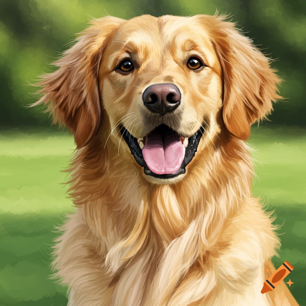 Golden retriever dog's face