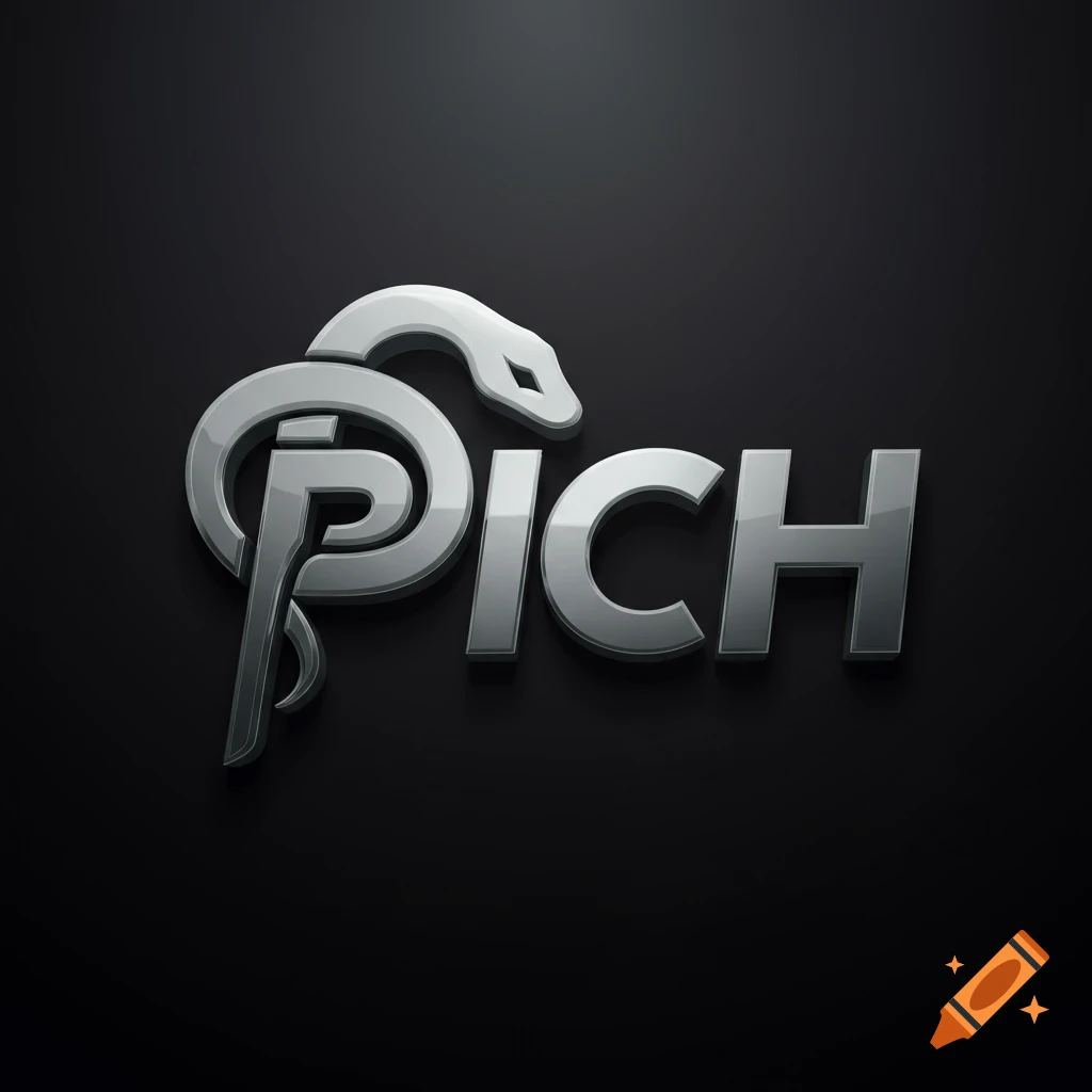 A 3D metallic logo for 'PICH' featuring a stylized snake intertwined with the text.