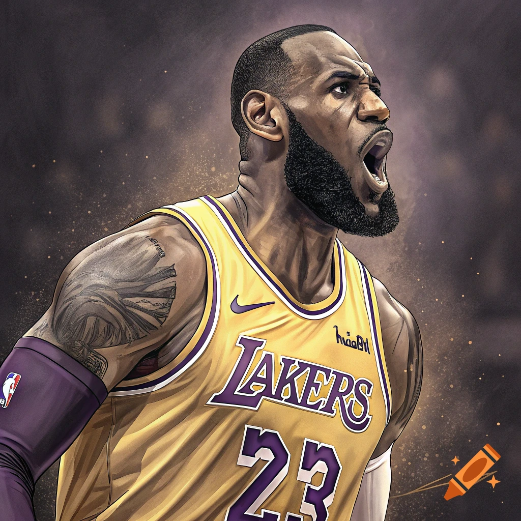 Illustration Of LeBron James Singing Into A Microphone On A Stool With illustration-of-lebron-james-singing-into-a-microphone-on-a-stool-with