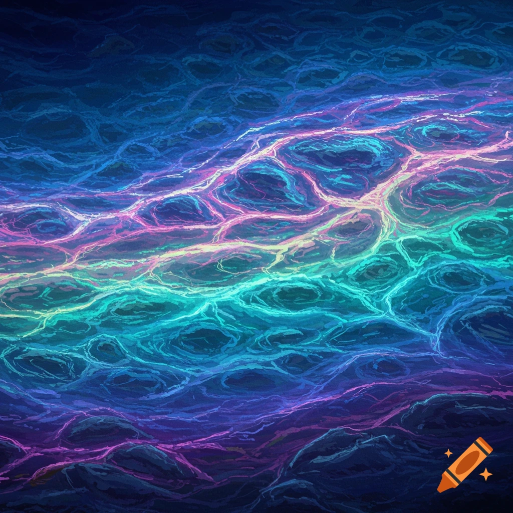 Abstract image of colorful flowing patterns like liquid or lava
