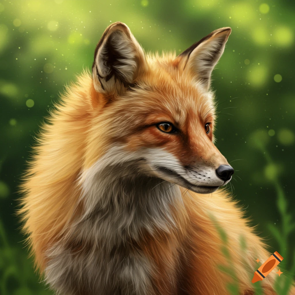 A red fox in a forest