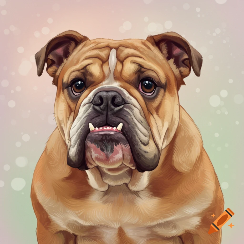 Close-up of a bulldog's face.