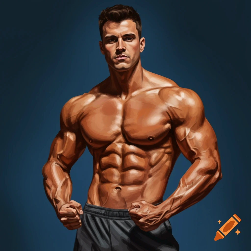 A very muscular man posing in shorts.