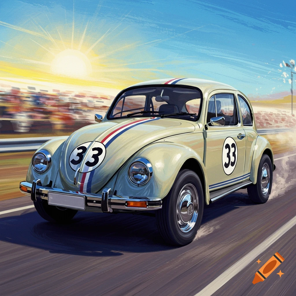 Vintage race car with number 33 driving on a track.