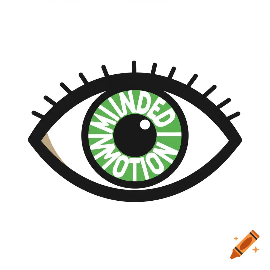 Stylized eye with 'MINDED MOTION' text in the green iris
