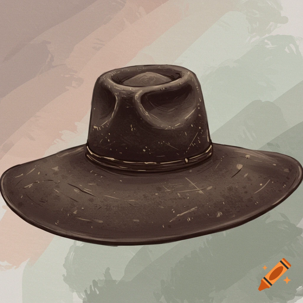 A dark brown cowboy hat.
