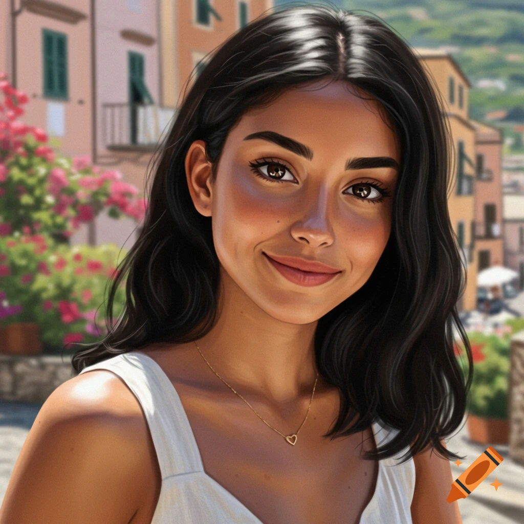 A woman smiling in an Italian town