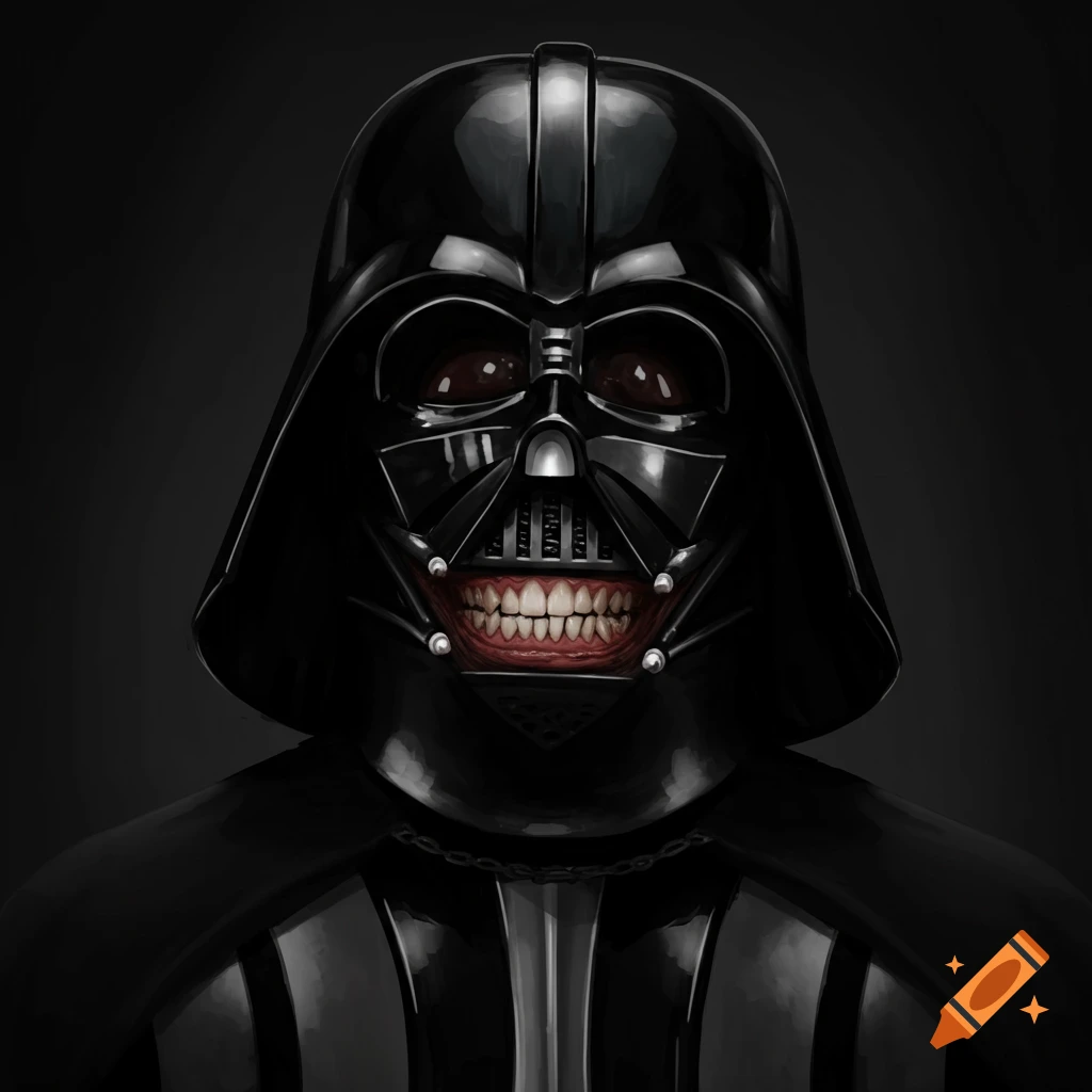 Darth Vader with a big, creepy smile.