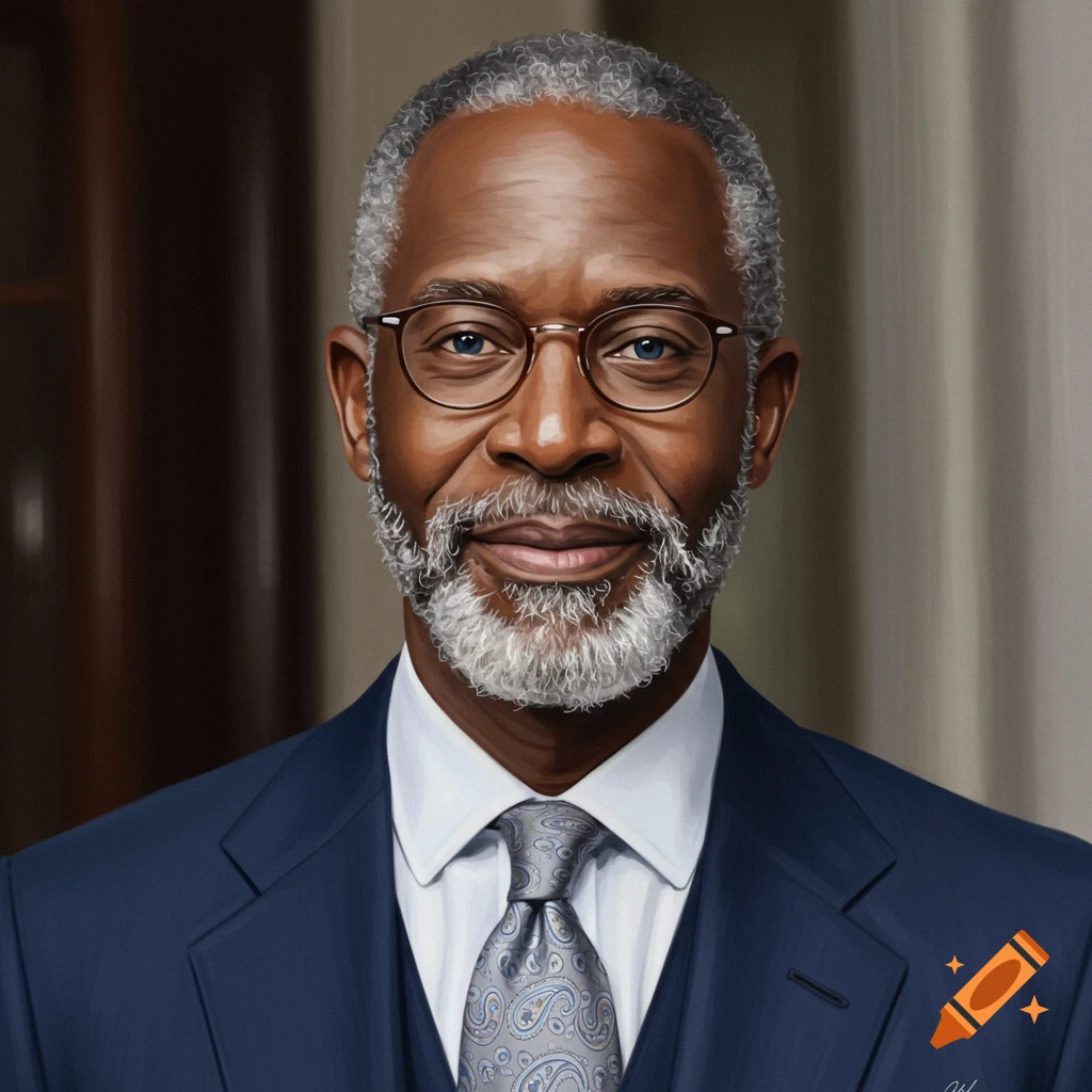 An older man with gray hair and beard, wearing glasses and a suit.