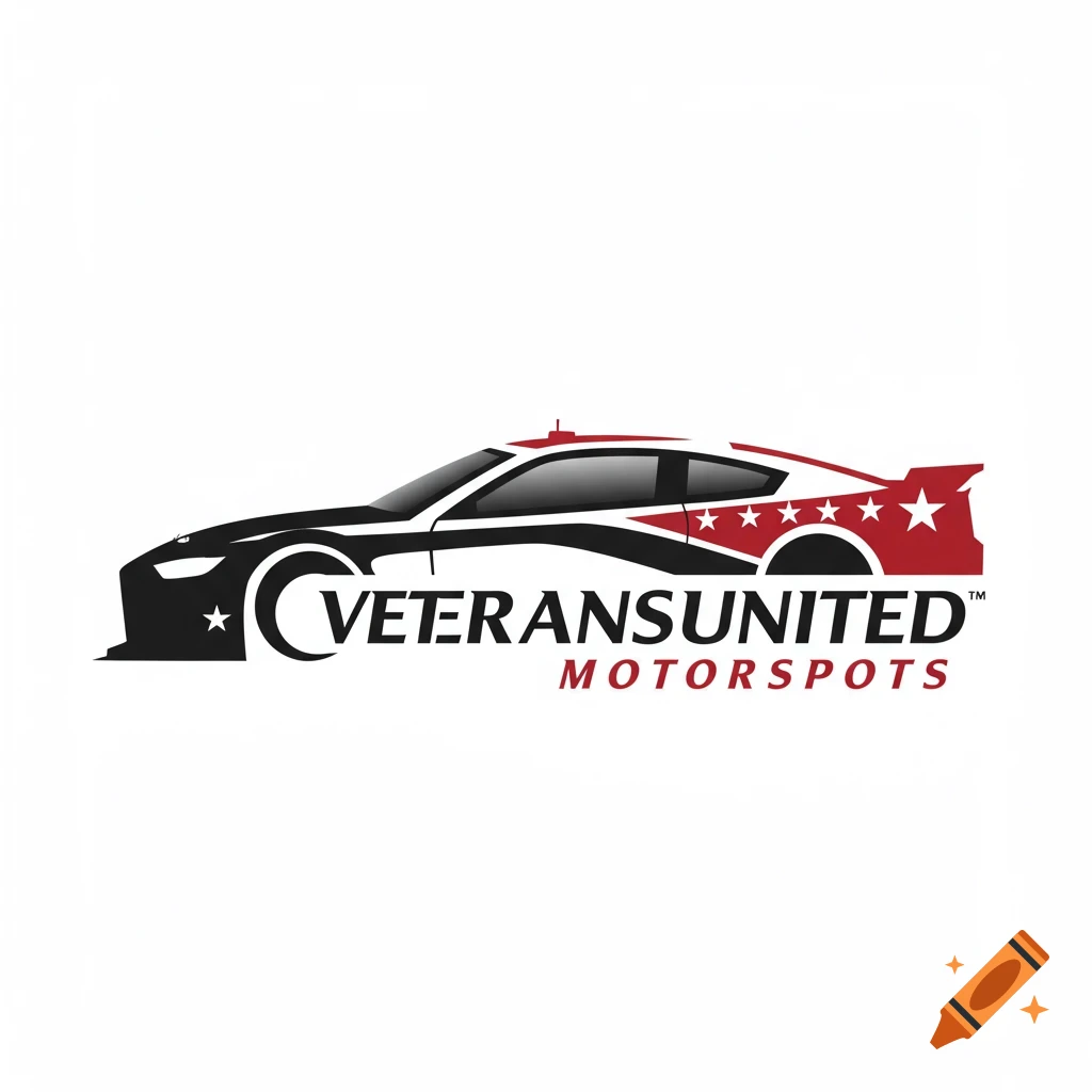 Logo featuring a stylized race car and the text VETERANSUNITED MOTORSPORTS