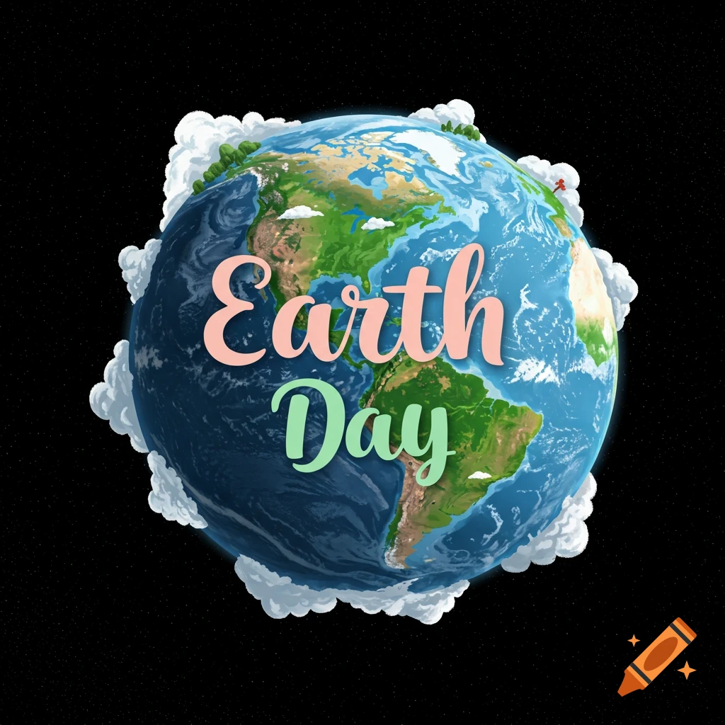 Earth with 'Earth Day' text