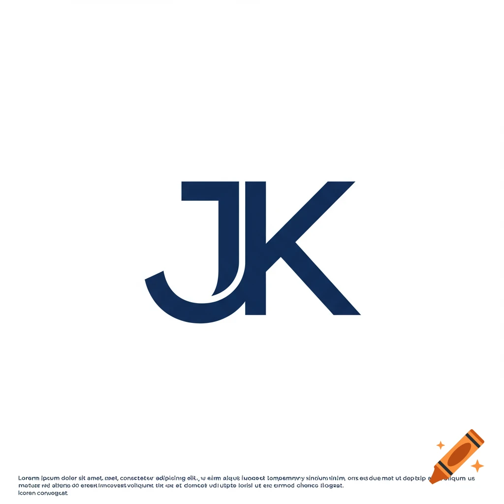 A modern blue logo design featuring the letters JK.