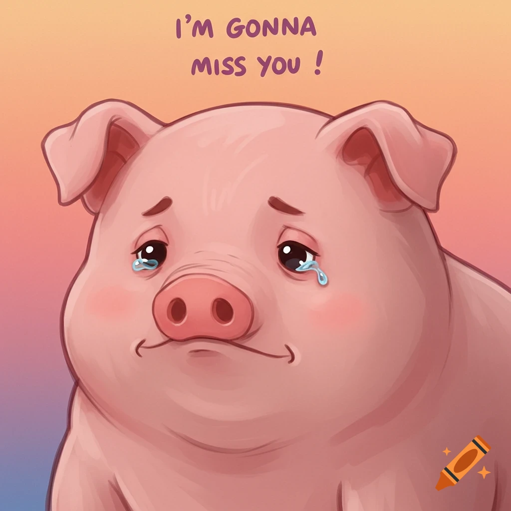 pig-gif-saying-i-m-gonna-miss-you-on-craiyon