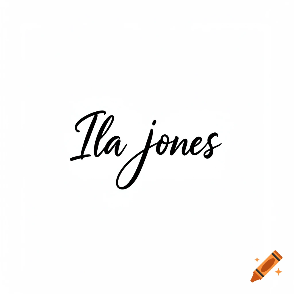 Black script signature of Ila jones on a white background.