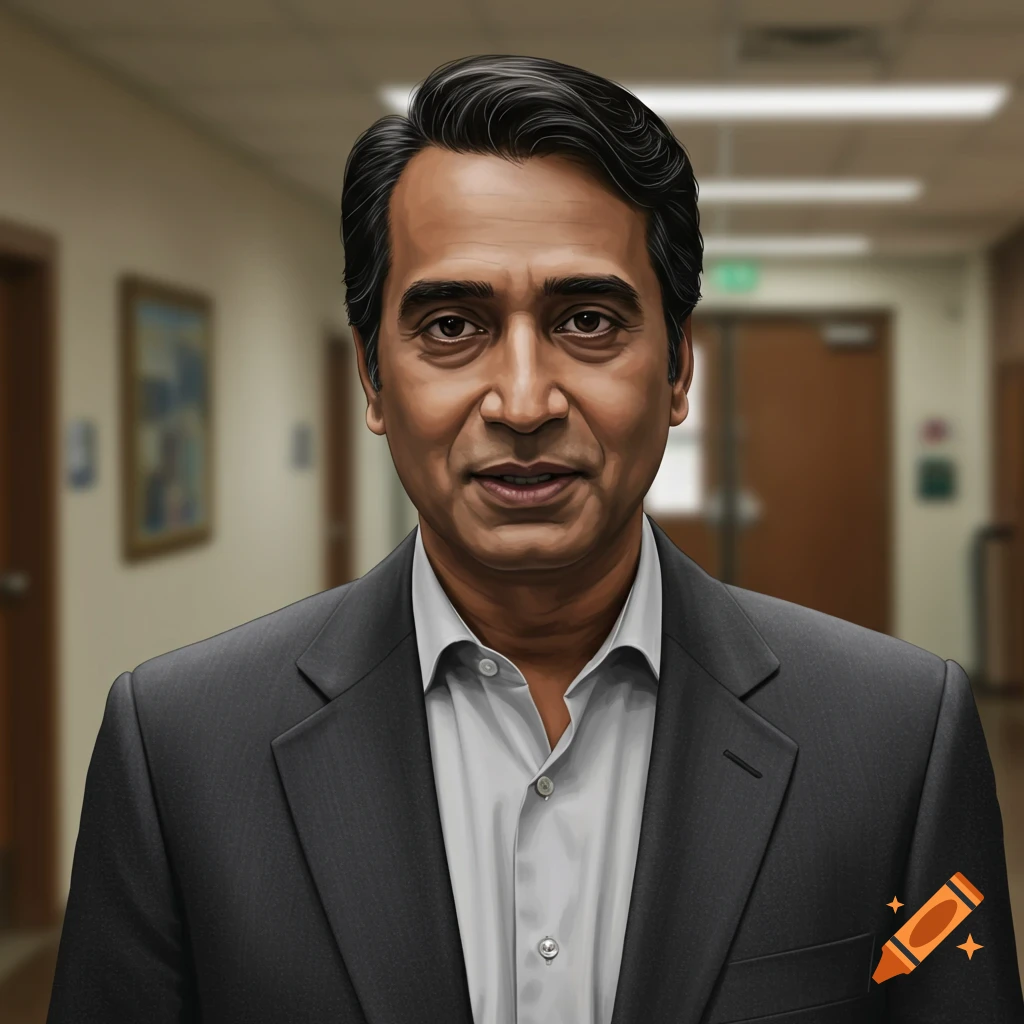 A man in a suit stands in a hallway.