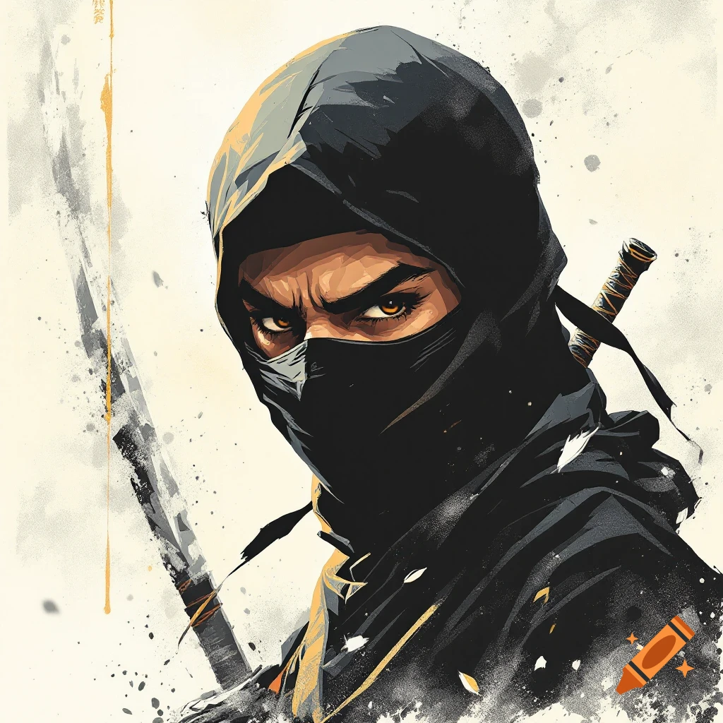 A masked ninja warrior with a sword