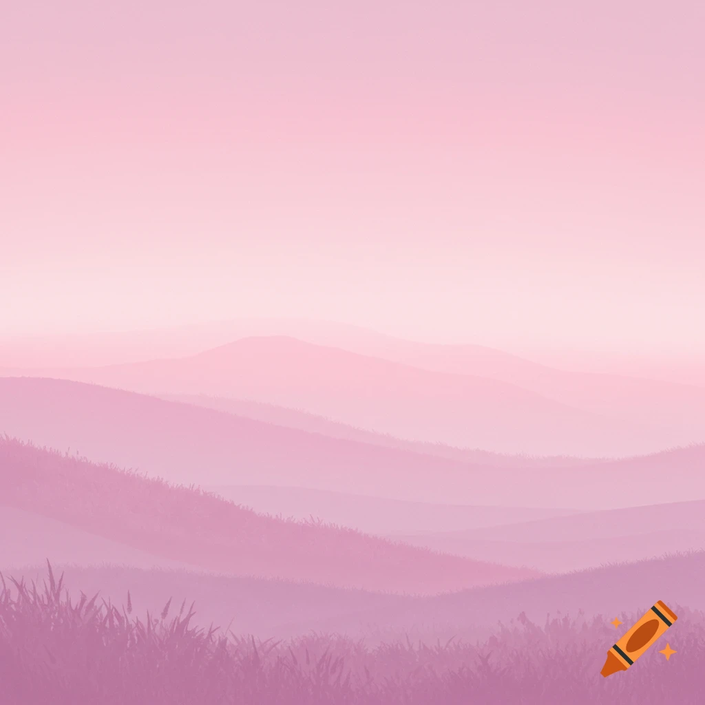 Pink hills and grass.