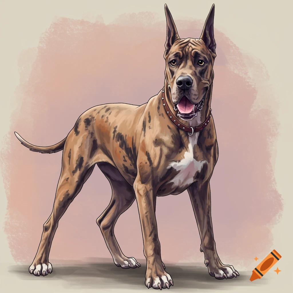 A standing Great Dane dog.