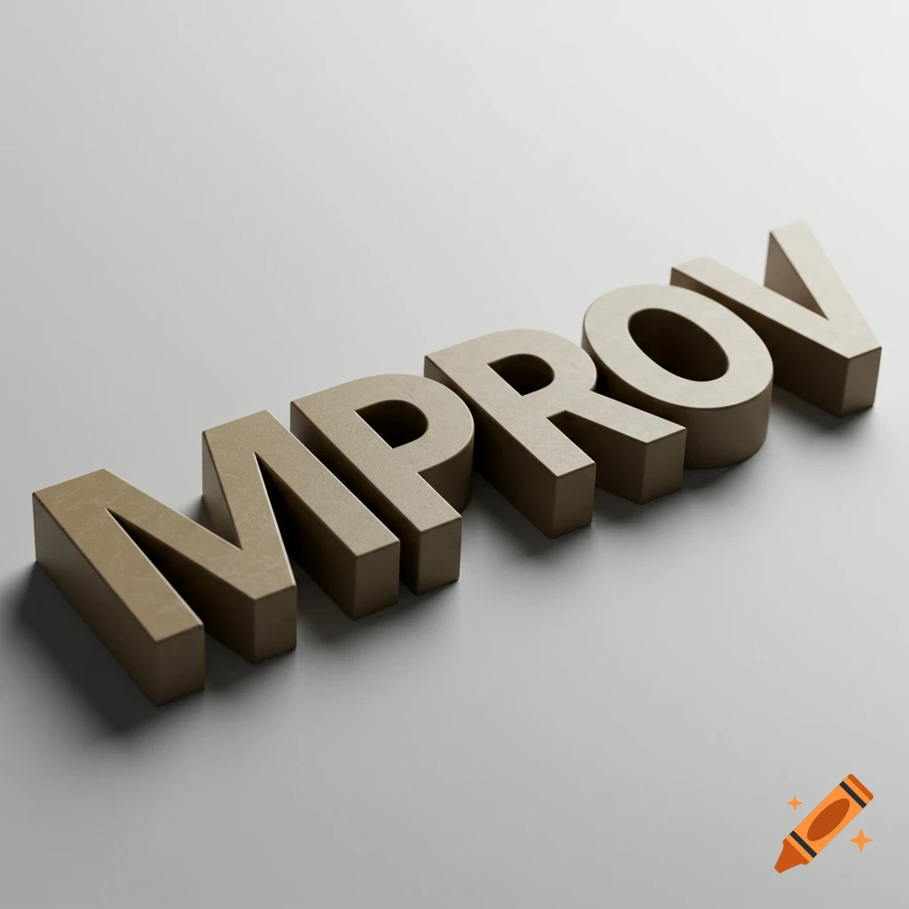 3D rendering of the word MPROV